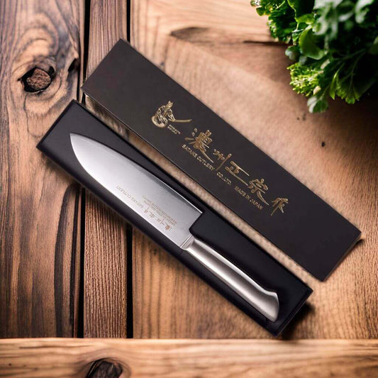 Japanese Seki Santoku Damascus Knife 170mm | Samurai Masterpieces | Samurai Masterpieces