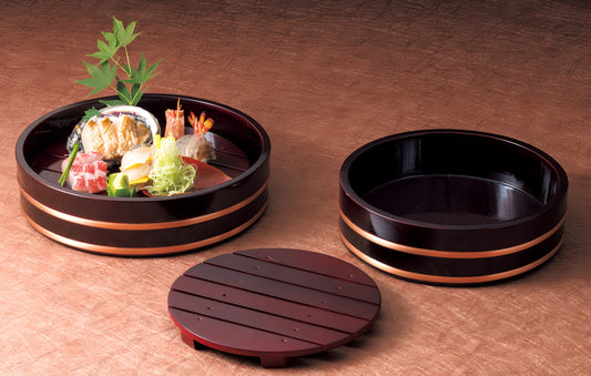 Japanese Urushi-lacquered Wooden Tub Set