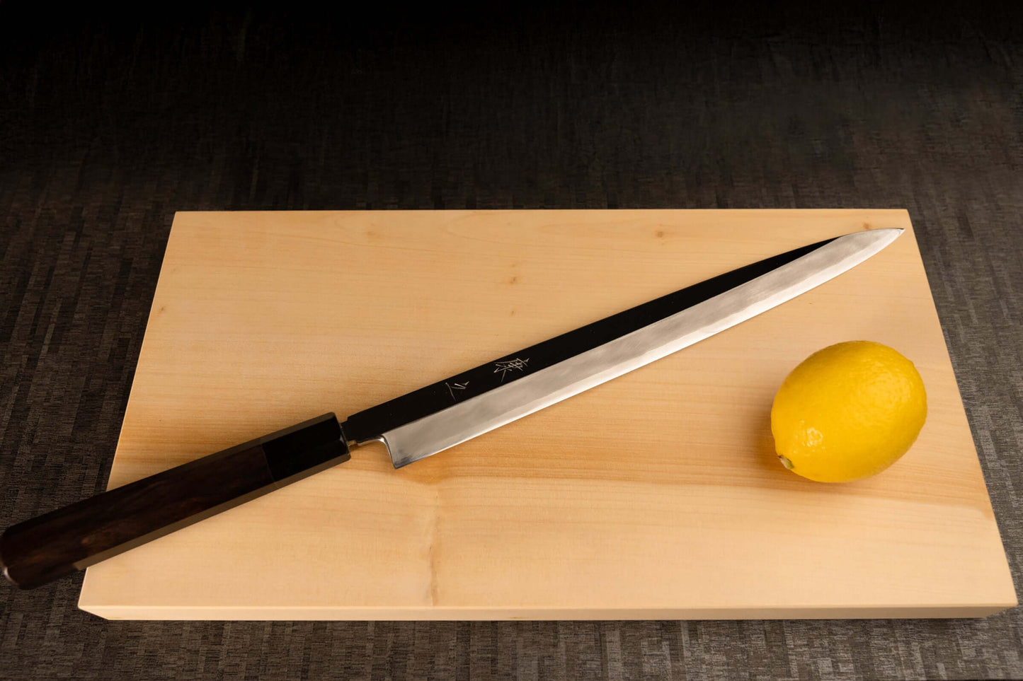 Sashimi Knife 300mm (11.8") – High-Grade Stainless Steel – Ebony Handle – One-of-a-Kind (Mirror Finish)