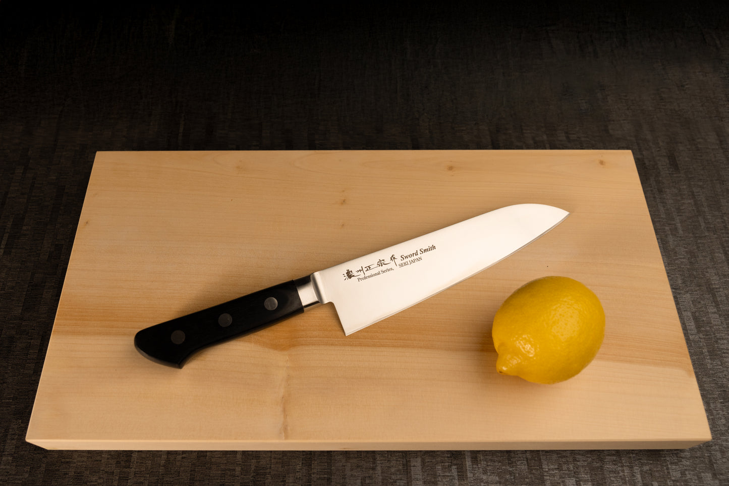 Santoku Knife 180mm (7.1") – AUS-8 – Black Pakka Wood Handle