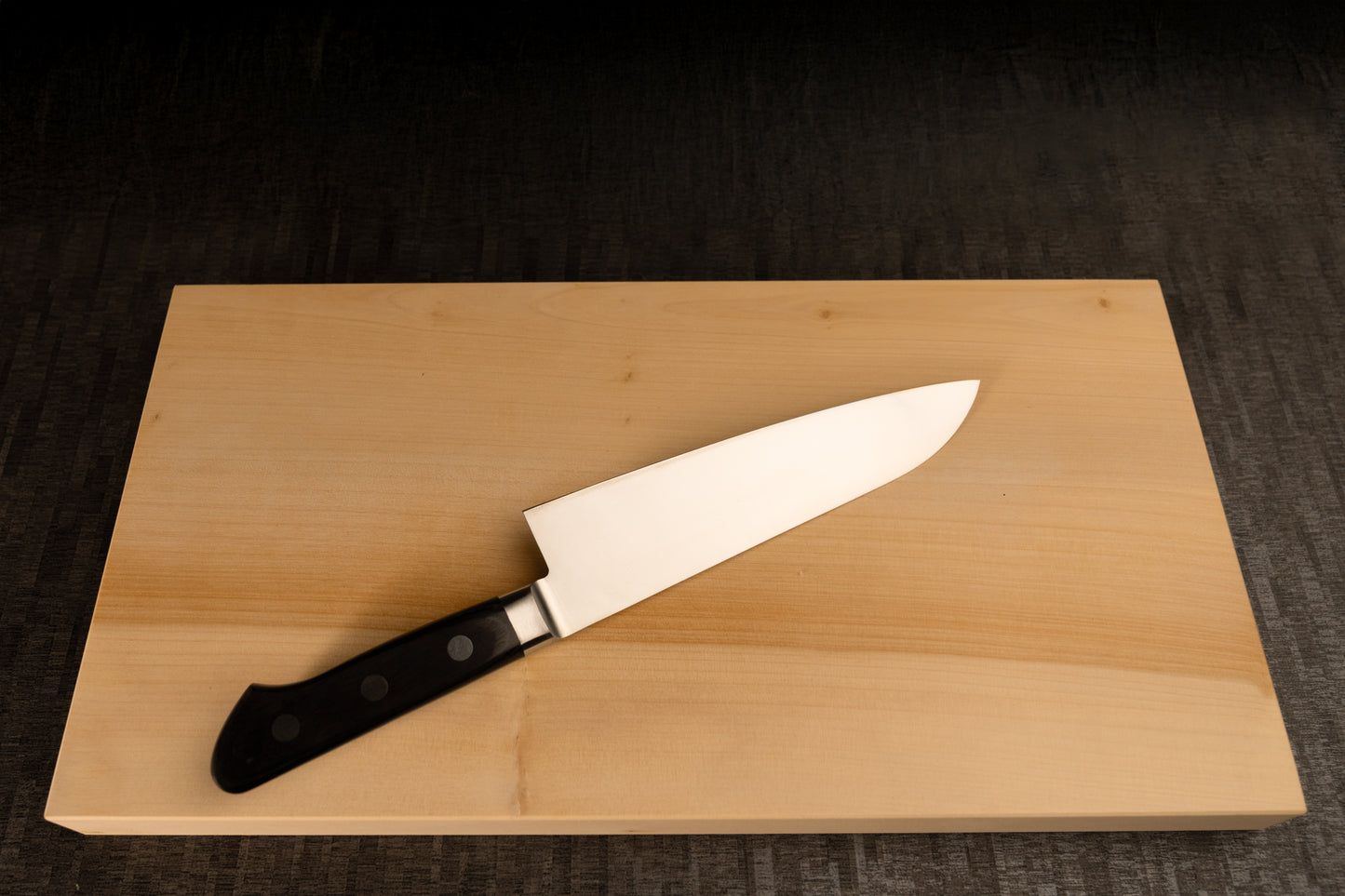 Santoku Knife 180mm (7.1") – AUS-8 – Black Pakka Wood Handle