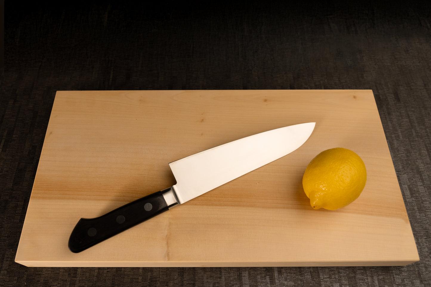 Santoku Knife 180mm (7.1") – AUS-8 – Black Pakka Wood Handle