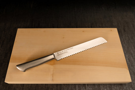 Bread Knife 200mm (7.9") – Damascus AUS10 – 18-8 Stainless Steel Handle