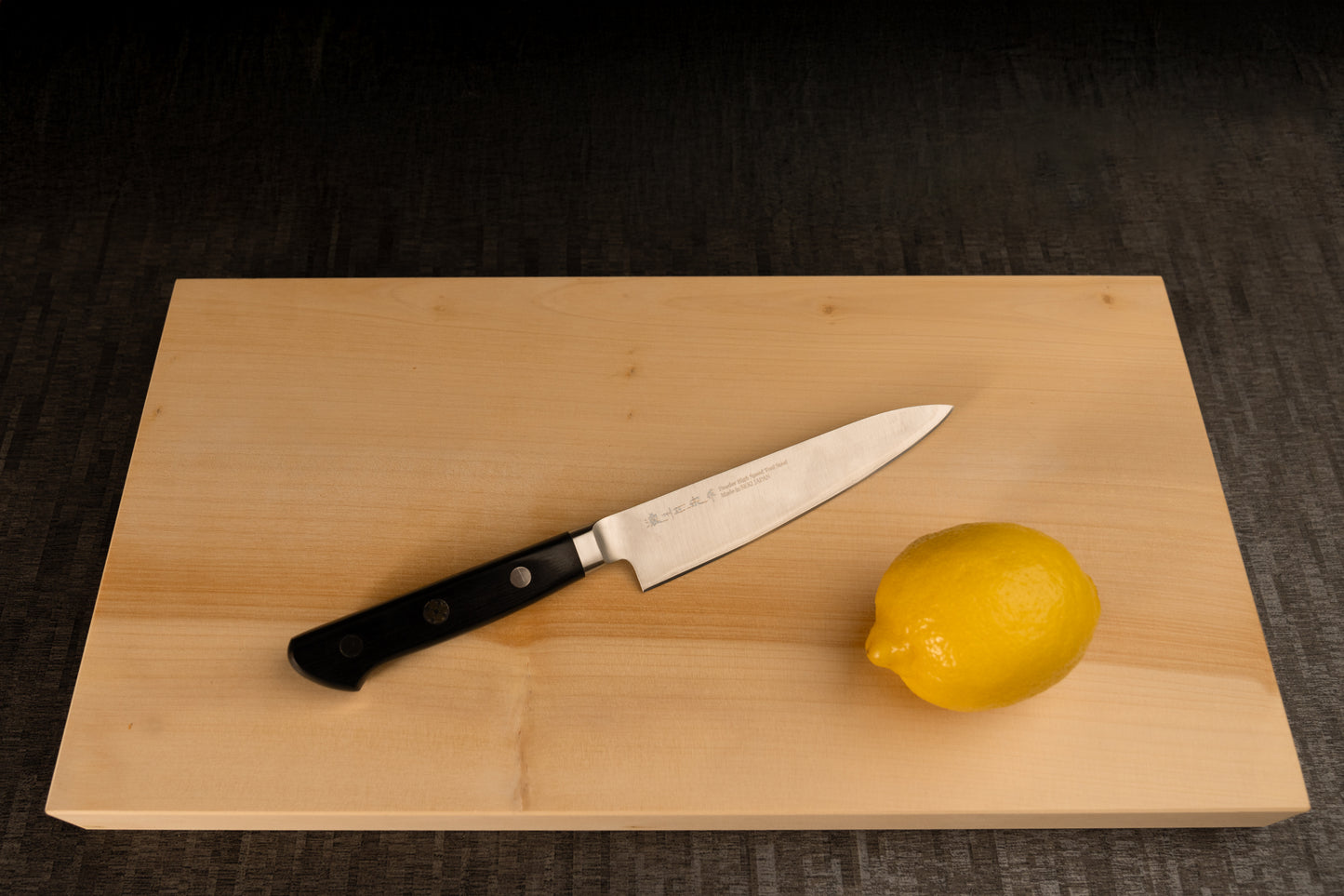 Petty Knife 135mm (5.3") – High-Speed Steel – Black Pakka Wood Handle