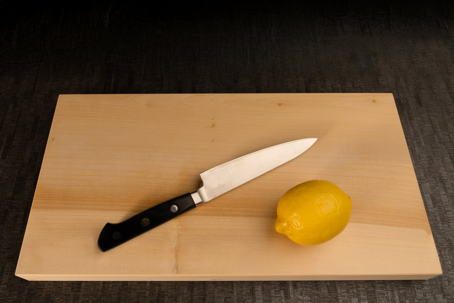 Petty Knife 135mm (5.3") – High-Speed Steel – Black Pakka Wood Handle