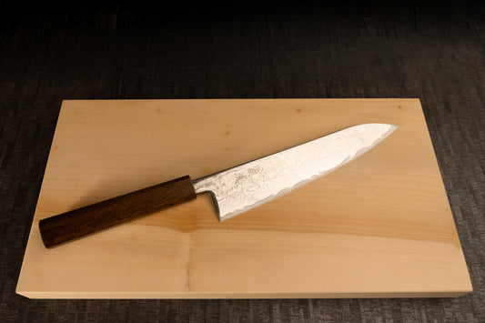 Gyuto Knife 210mm (8.3) – Damascus Steel – Black Oak Handle