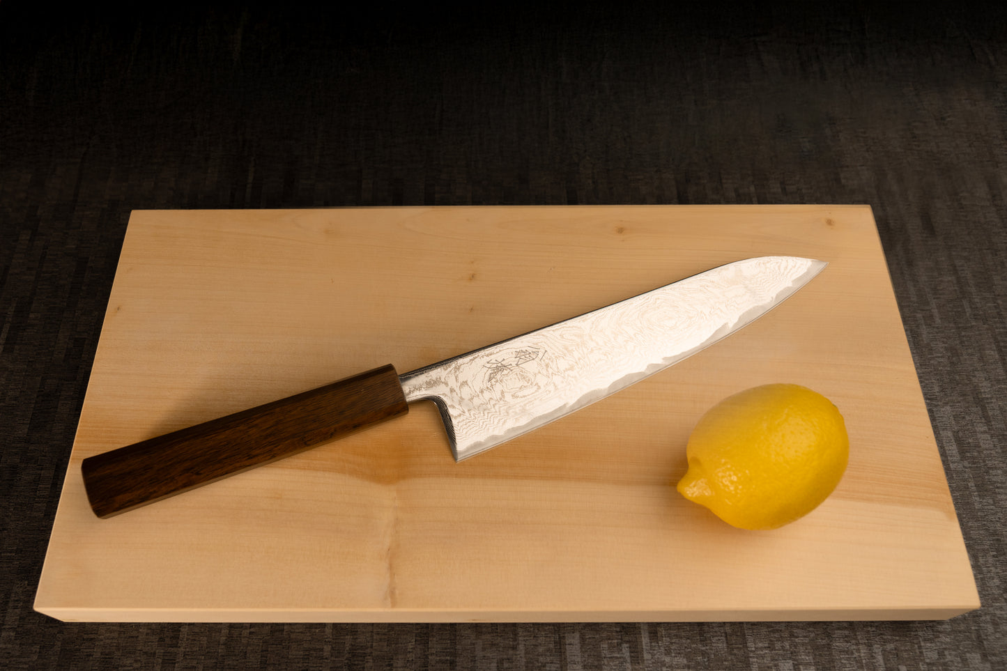 Gyuto Knife 210mm (8.3) – Damascus Steel – Black Oak Handle