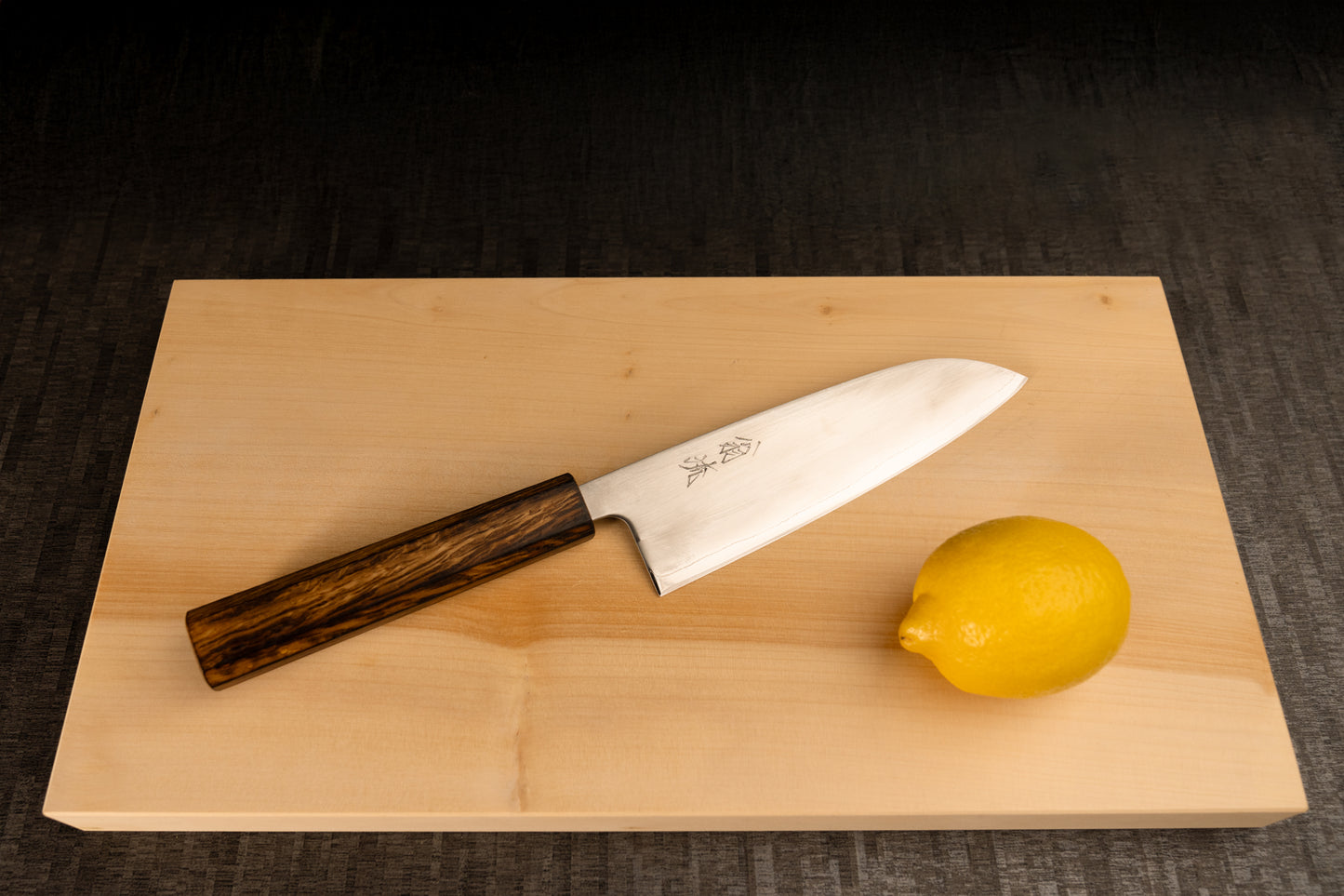 Santoku Knife 165mm (6.5") – Shirogami No.1 – Burnt Oak Handle