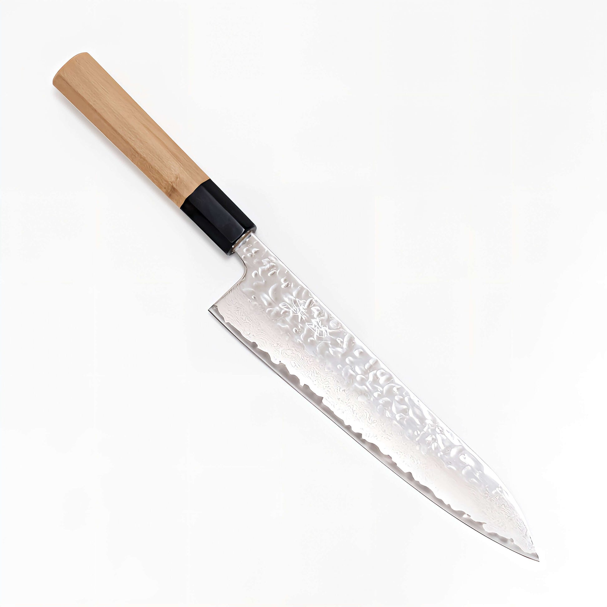 OUL 10A Nickel Damascus Japanese Chef's Knife 210 Magnolia Handle | Samurai Masterpieces