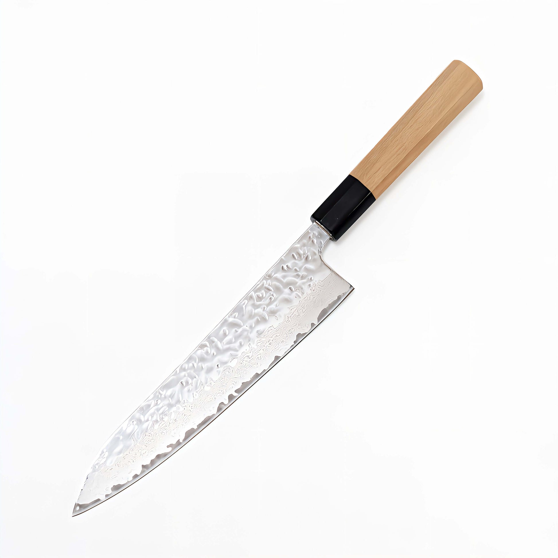 OUL 10A Nickel Damascus Japanese Chef's Knife 210 Magnolia Handle | Samurai Masterpieces