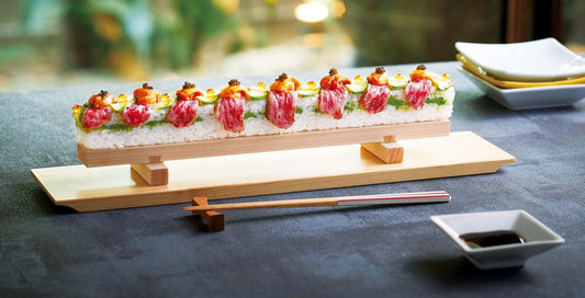 Molde de sushi prensado de ciprés japonés