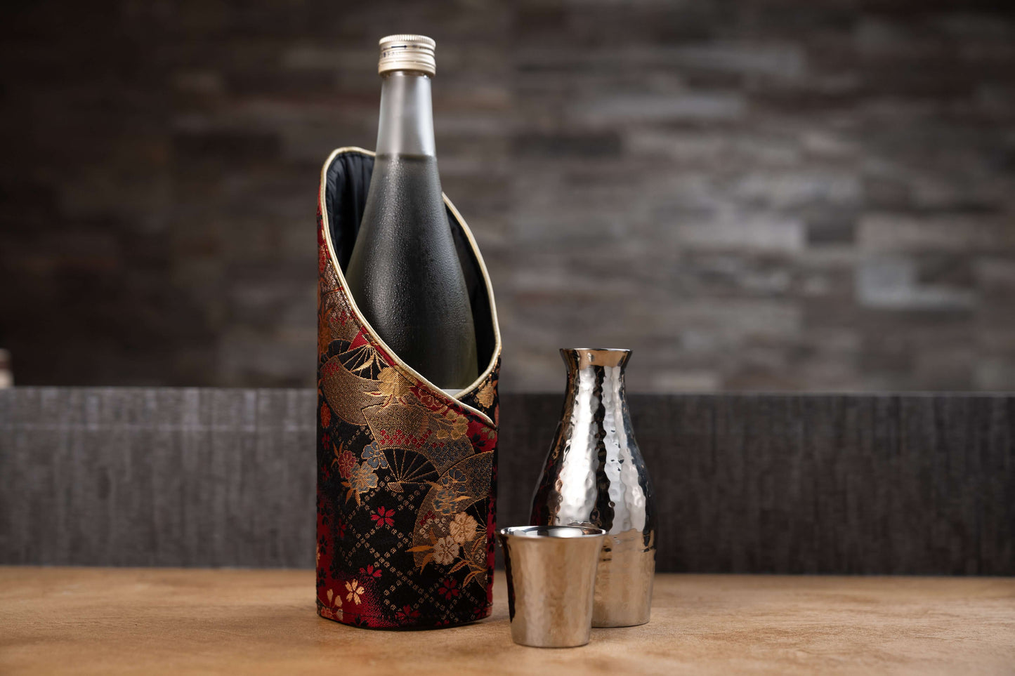 Enfriador de botellas textil japonés Nishijin