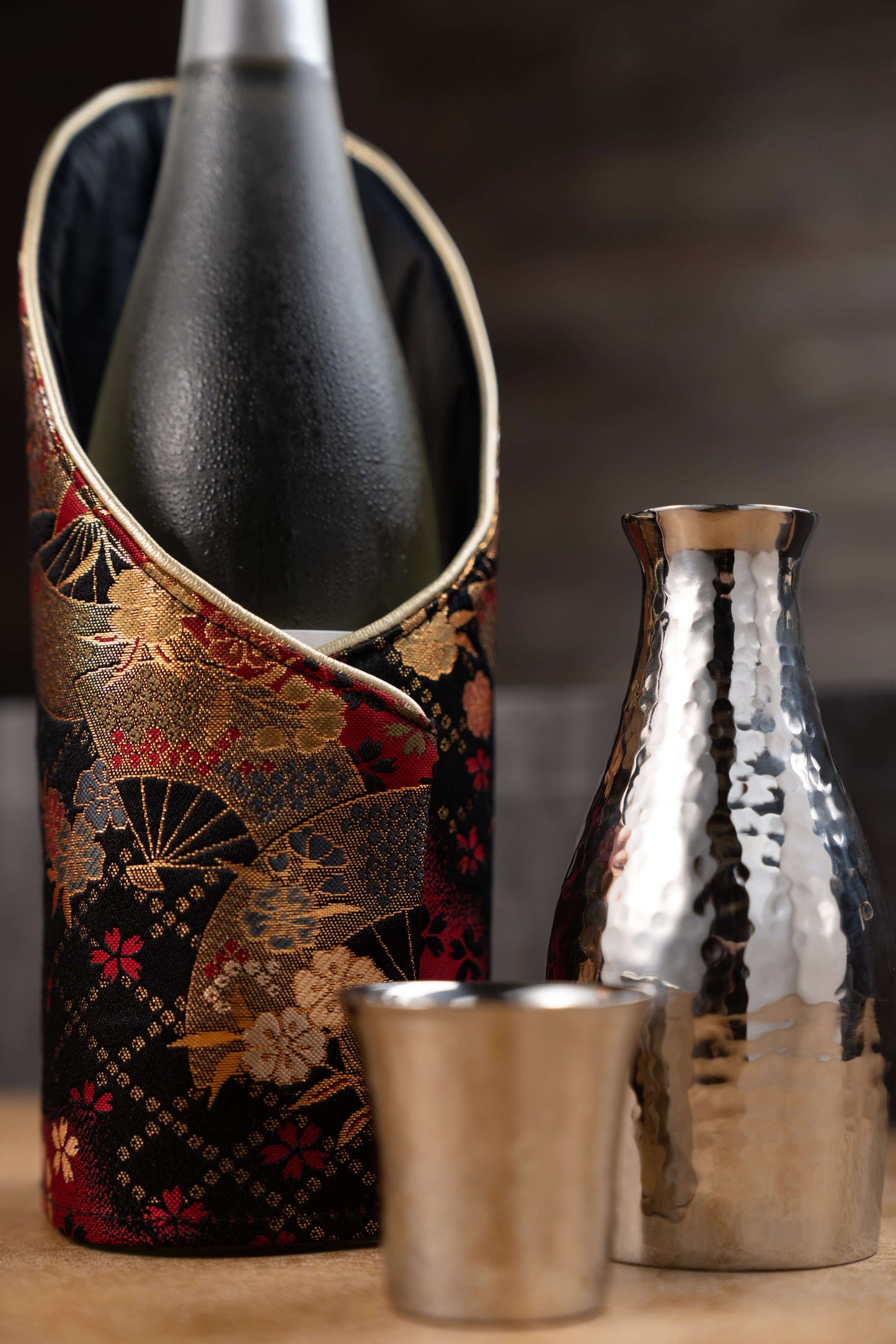 Enfriador de botellas textil japonés Nishijin
