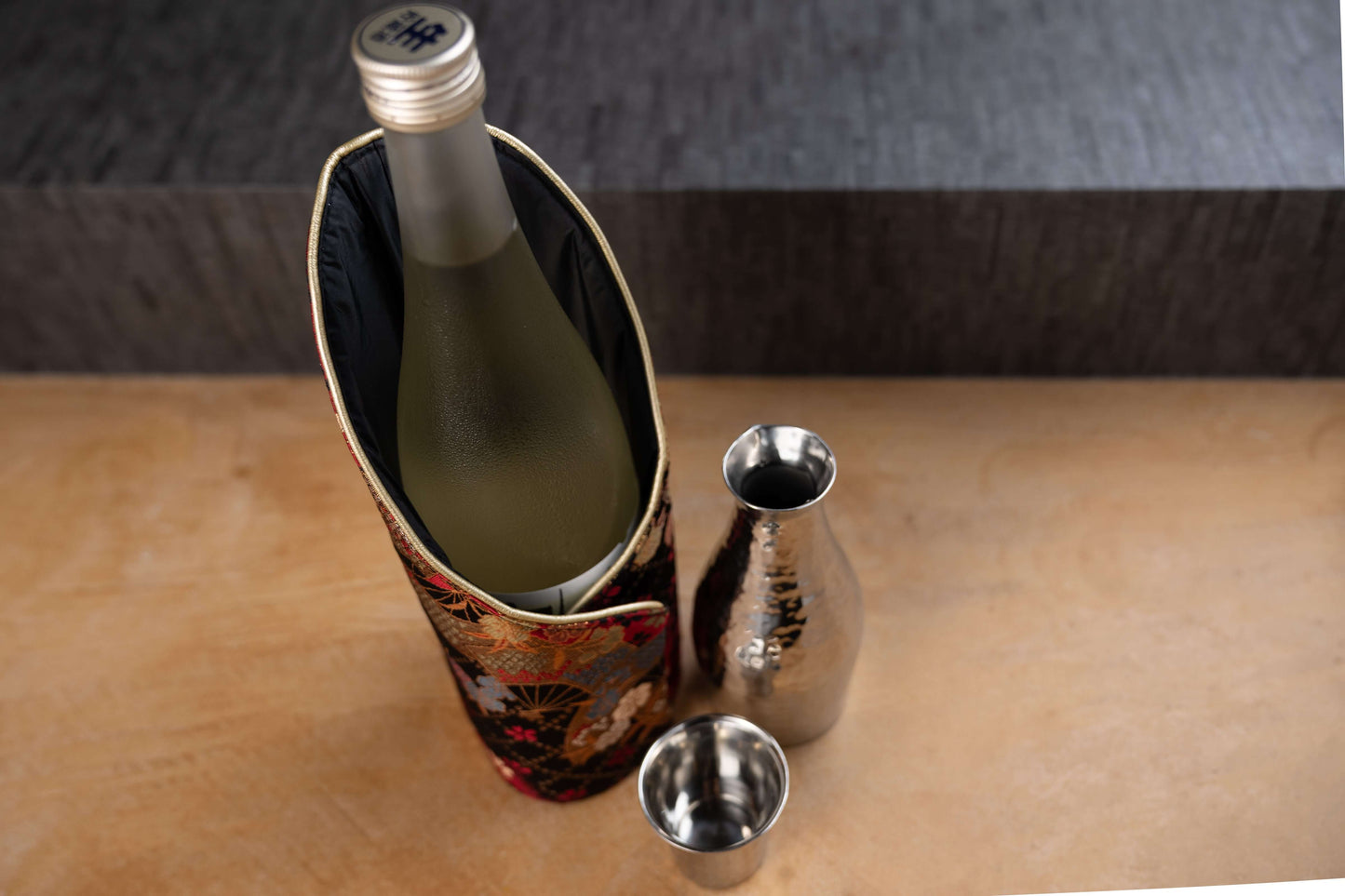 Enfriador de botellas textil japonés Nishijin