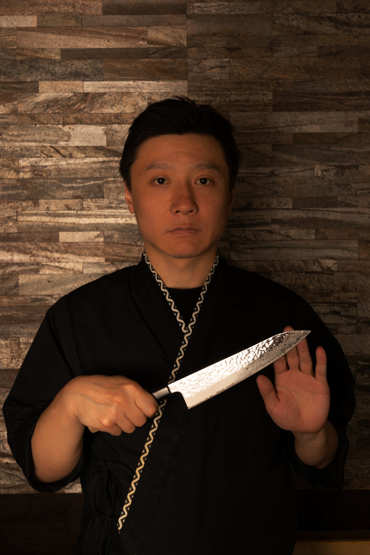 Gyuto Knife 210mm (8.3") – Nickel Damascus – Magnolia Handle