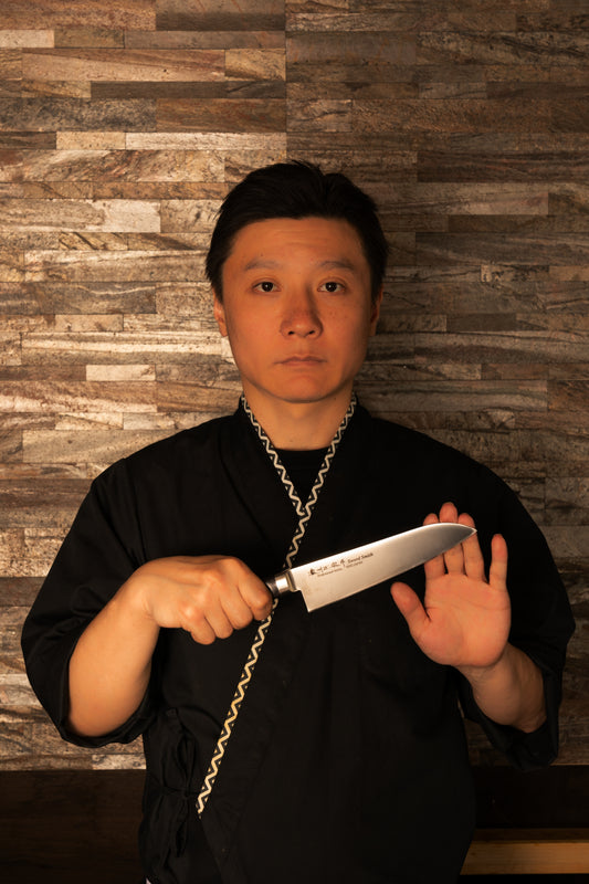 Santoku Knife 180mm (7.1") – AUS-8 – Black Pakka Wood Handle