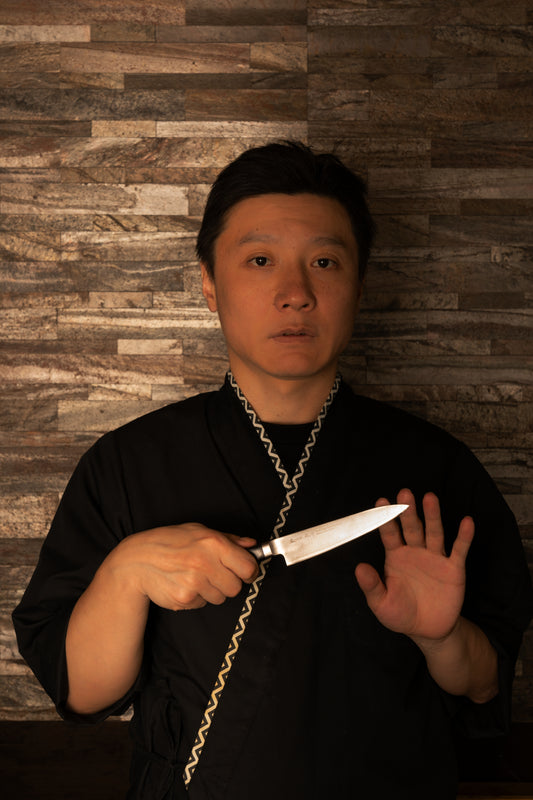 Petty Knife 135mm (5.3") – High-Speed Steel – Black Pakka Wood Handle