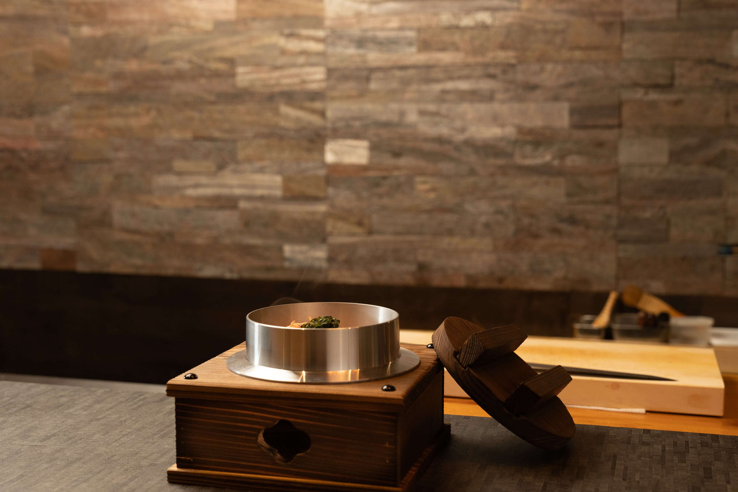 Molde de sushi prensado de ciprés japonés