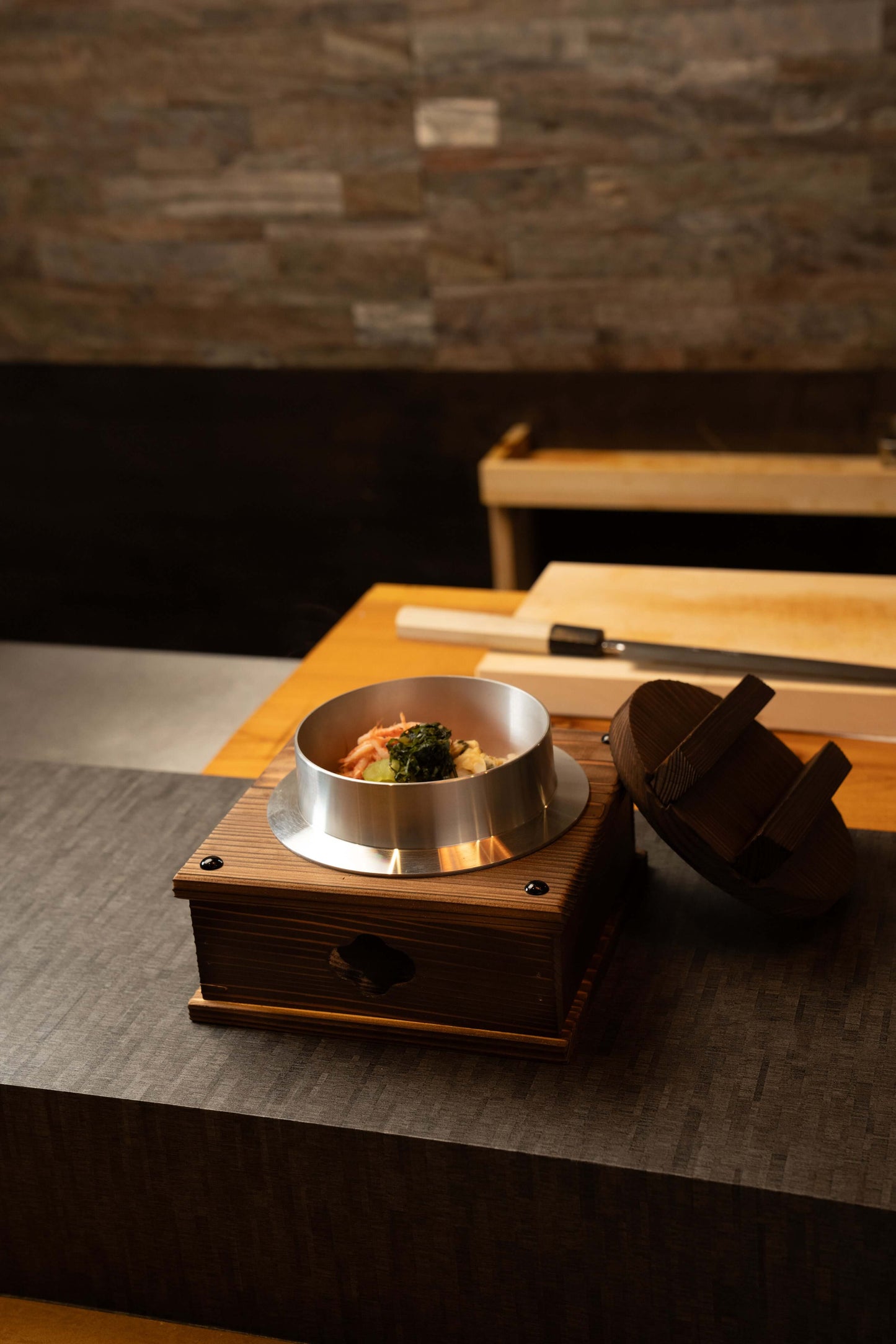 Molde de sushi prensado de ciprés japonés