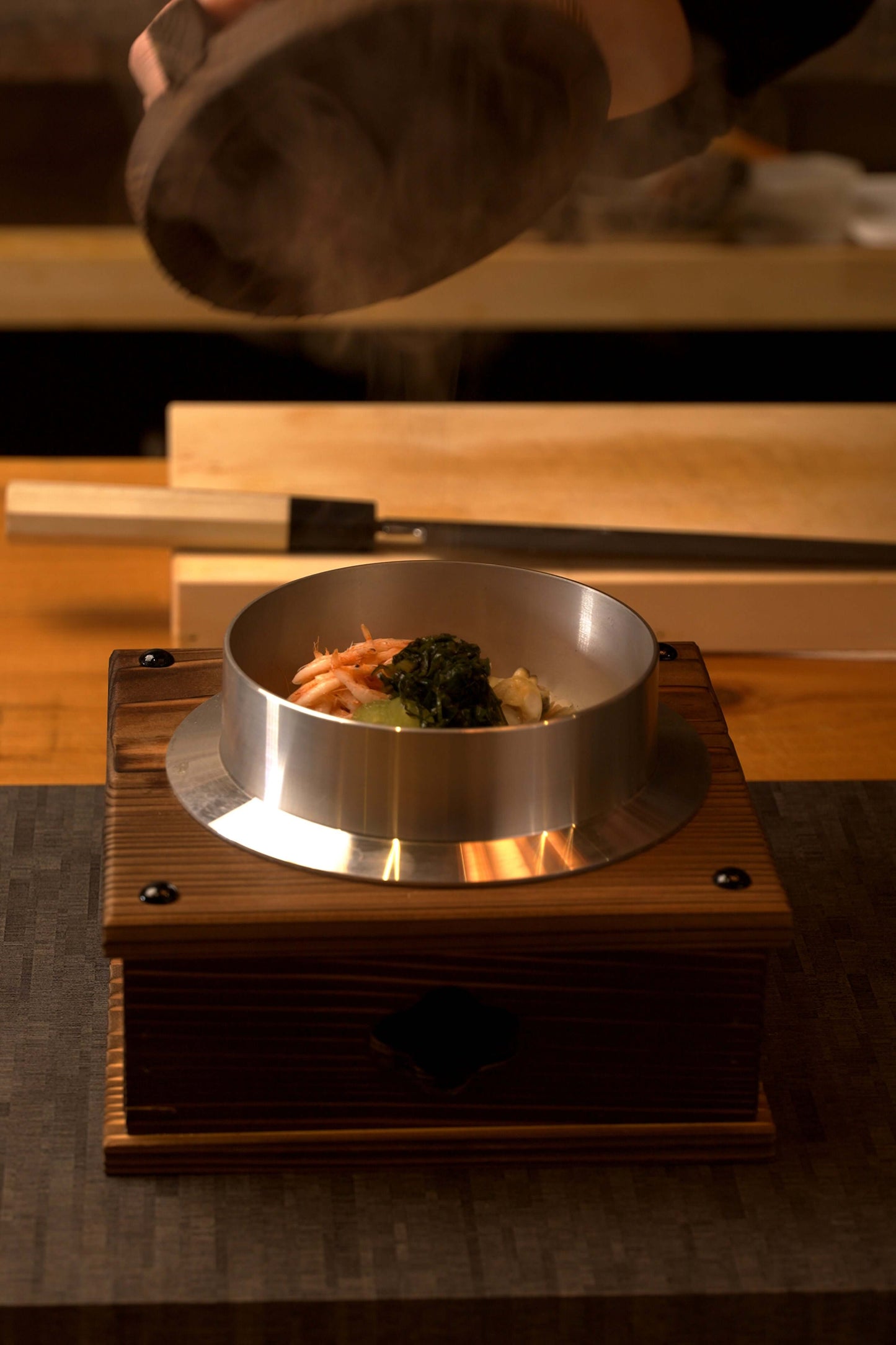 Molde de sushi prensado de ciprés japonés