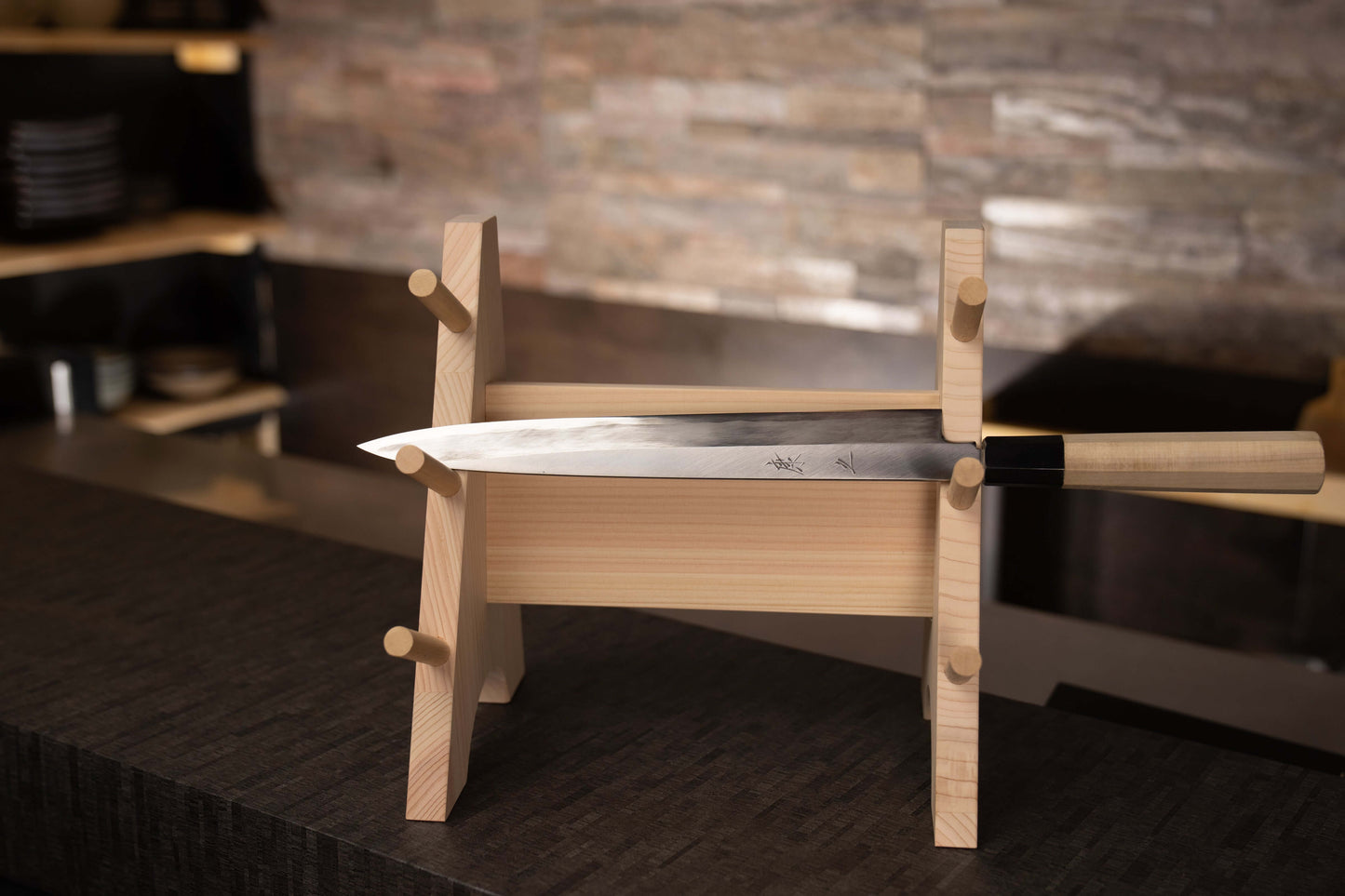 Sashimi Knife 270mm (10.6") – High-Grade Stainless Steel – Natural Wood Handle – One-of-a-Kind (Yanagiba Style)